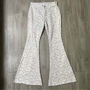 Daisy Pink and White Flare Pants Size 5